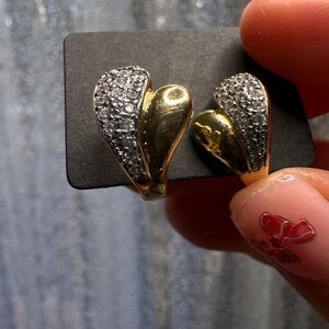 Elegant Gold and Silver Women's Earrings Plated Gold 18